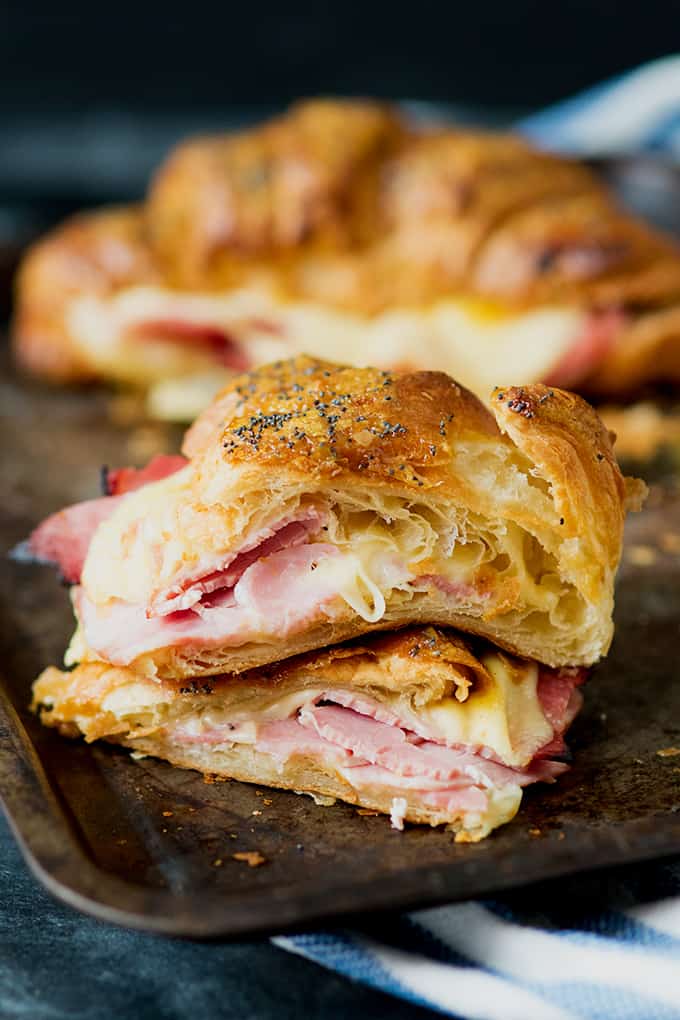 Ham and Cheese Croissants with Honey Mustard Glaze - Nicky's Kitchen ...