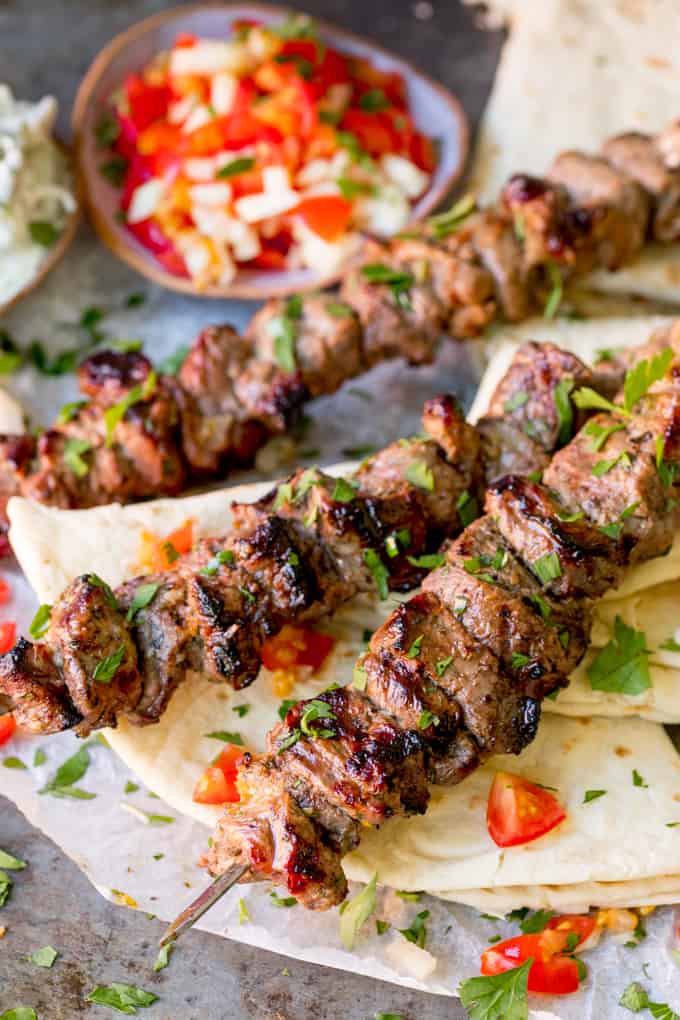 Greek Lamb Souvlaki Kebabs - Nicky's Kitchen Sanctuary
