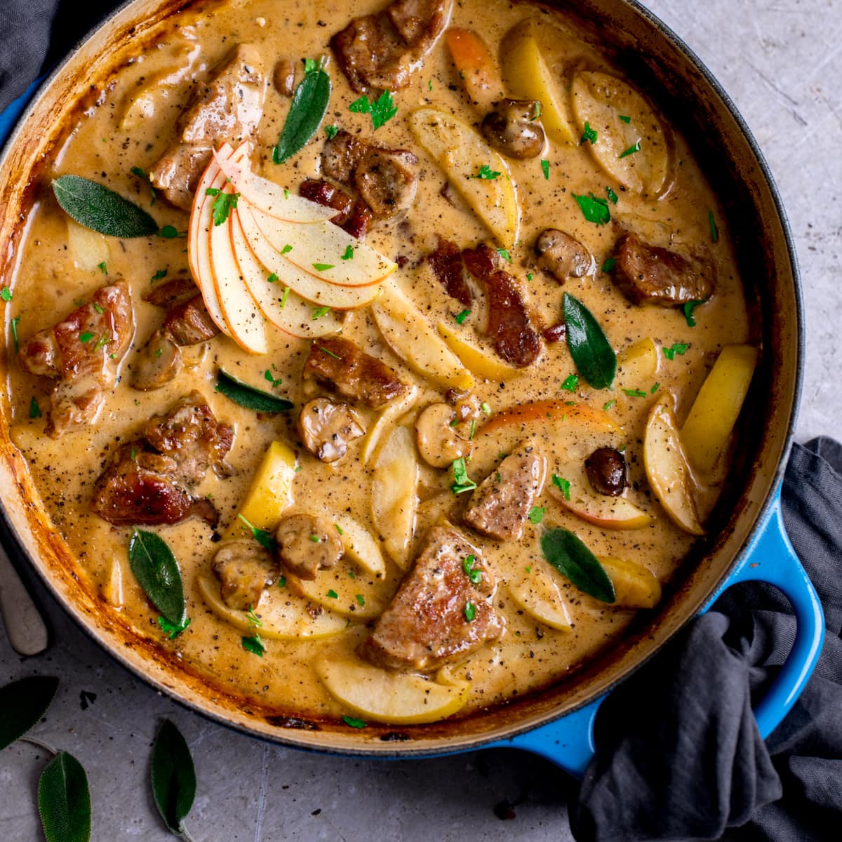 Creamy Pork And Apple Casserole With Cider Nicky S Kitchen Sanctuary