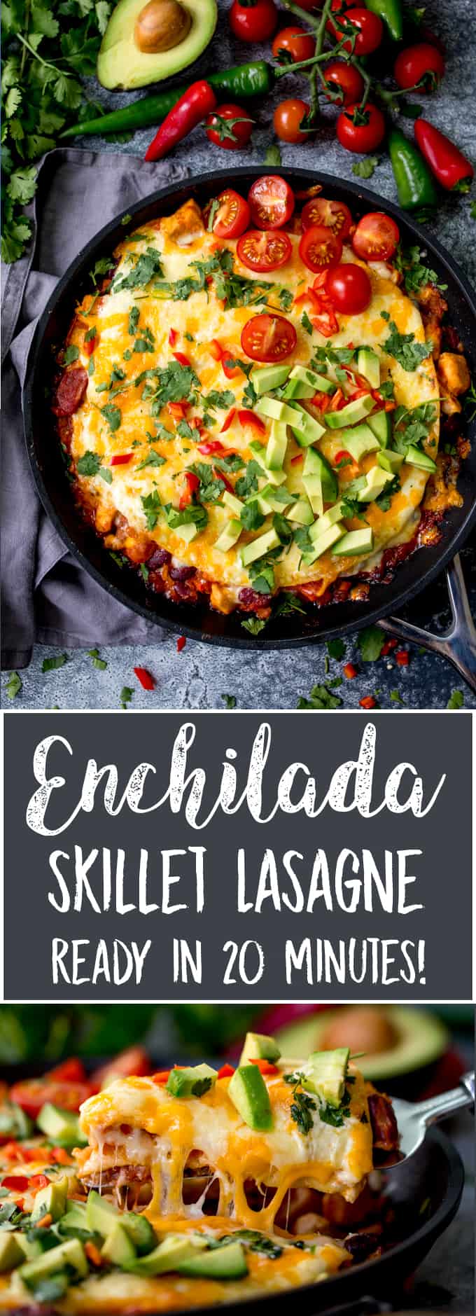 Enchilada Skillet Lasagne with Chicken and Chorizo - Nicky's Kitchen ...
