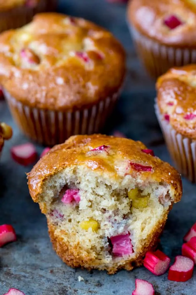 Rhubarb and Marzipan Muffins - Nicky's Kitchen Sanctuary