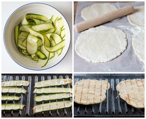 Italian inspired loaded flatbreads collage