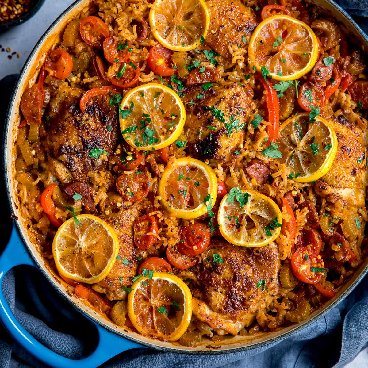 One Pot Spanish Chicken and Rice - Ahead of Thyme
