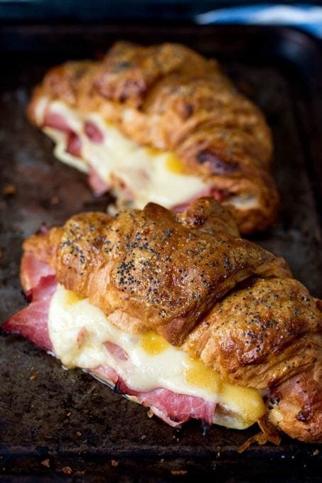 Ham and Cheese Croissant with Honey Mustard Glaze - Nicky's Kitchen ...