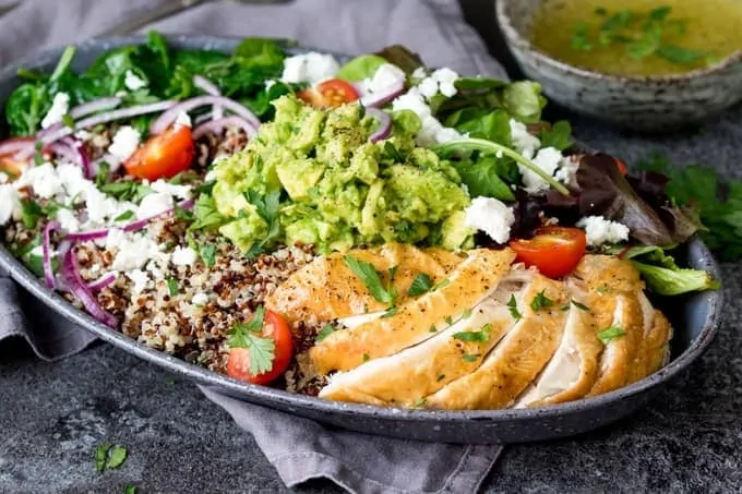 Chicken and Quinoa Salad Bowl - Nicky's Kitchen Sanctuary