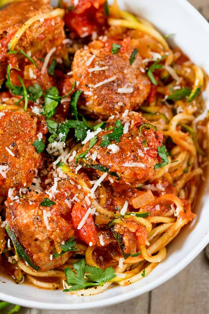 One-Pot Turkey Meatballs With Courgetti - Nicky's Kitchen Sanctuary