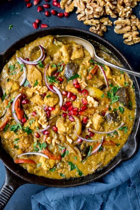 Persian Style Chicken Curry With Walnuts and Pomegranate - Nicky's ...