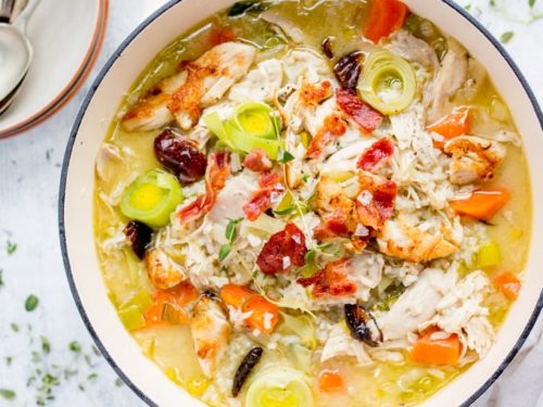 Greek Lemon Chicken Soup Recipe (Video) - A Spicy Perspective