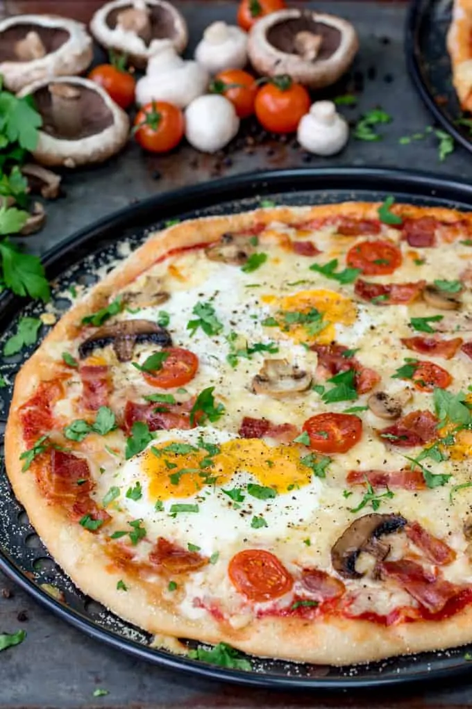 Breakfast Pizza with Béchamel Sauce and a Fried Egg on Top » the practical  kitchen