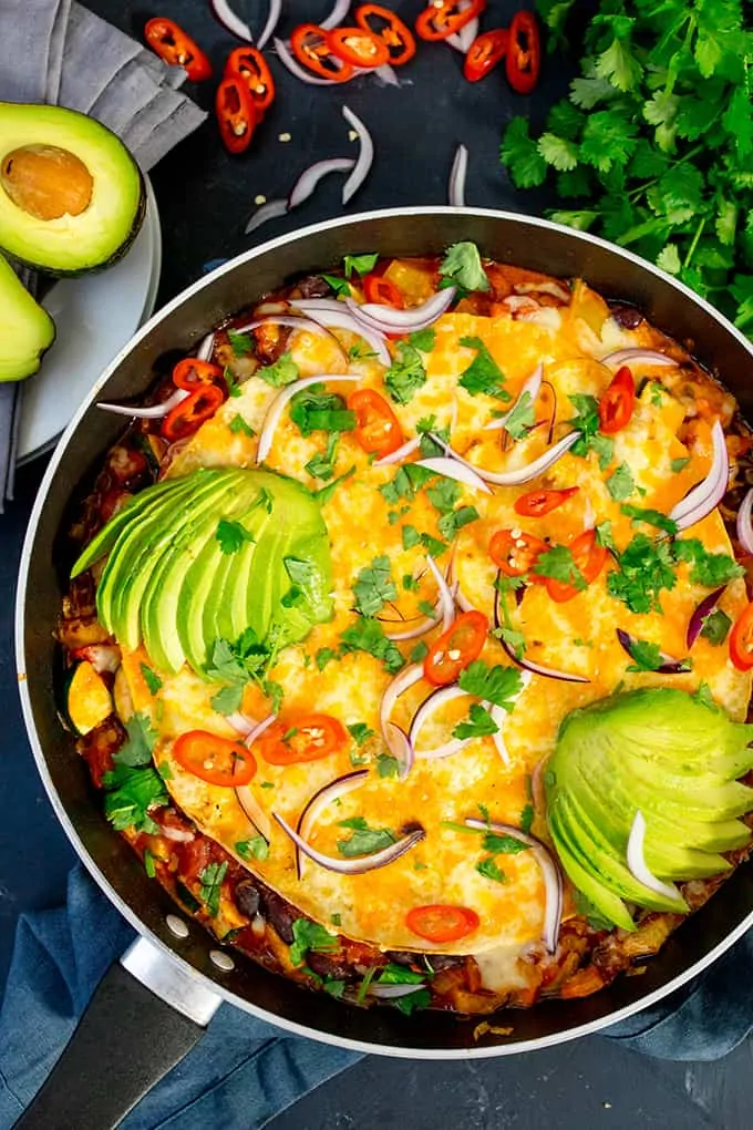 Vegetarian Loaded Mexican Tortilla Pan - Nicky's Kitchen Sanctuary