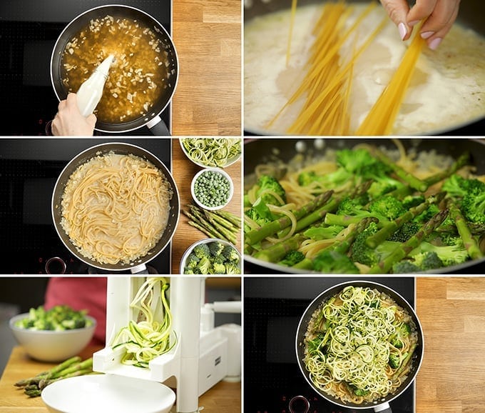 One pot garlic and herb spaghetti with courgetti - 91