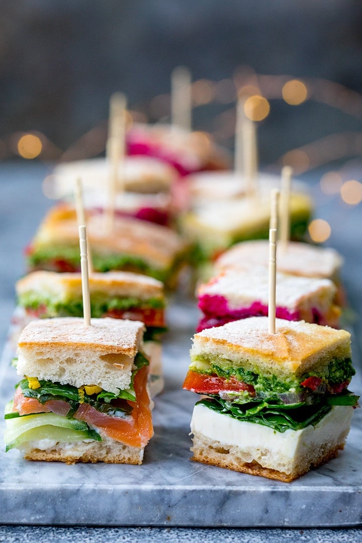 French pressed sandwich bites - posh sandwiches for your party table! -  Nicky's Kitchen Sanctuary