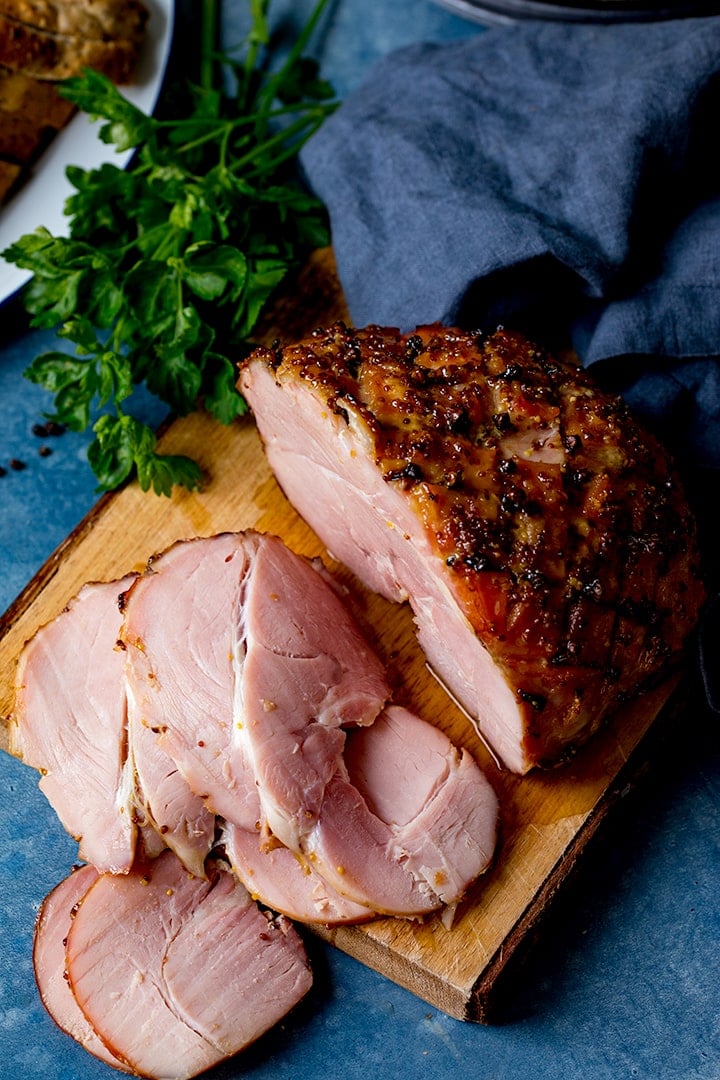 Baked Ham with Brown Sugar and Mustard Glaze - Nicky's Kitchen Sanctuary