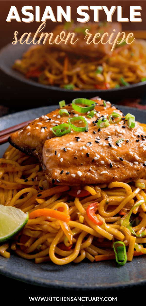 Asian Salmon with Chilli Lime Noodles - Nicky's Kitchen Sanctuary
