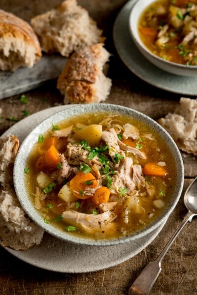 Slow Cooker Chicken & Vegetable Soup - Nicky's Kitchen Sanctuary